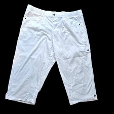 Dash Suzanne White Cargo Capri Pants Womens XL