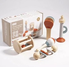 5Pcs Wooden Baby Toys Montessori Toddlers Musical Instruments Kids Musical Toys
