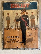 RARE 1924 ARMY ENLIST WW1 WALL