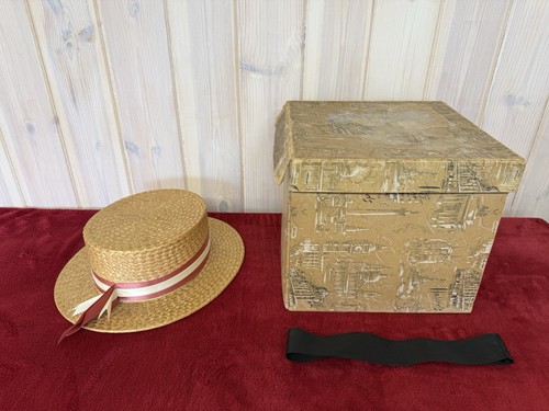 Vintage straw boater hat - vintage,