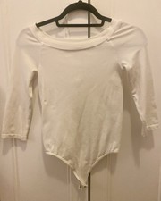 Wolford White Boatneck Bodysuit 3/4 Sleeves. Never Been Worn. XS