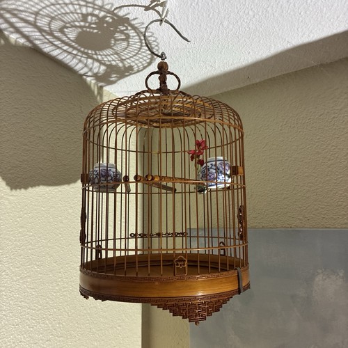 Vintage chinese bamboo bird - vintage,