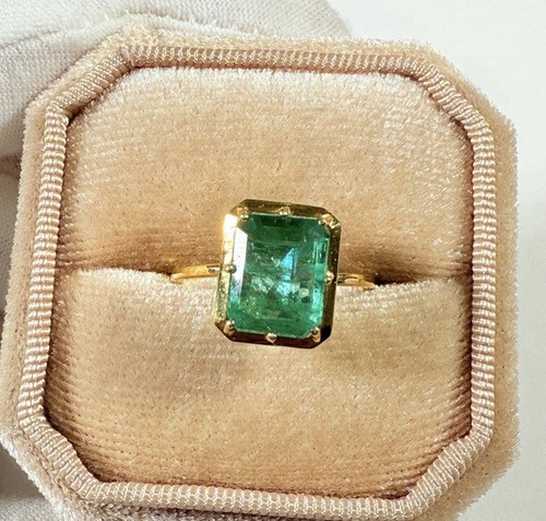 Natural zambian emerald ring - natural,