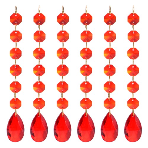6pcs pendants teardrop red - pendants,