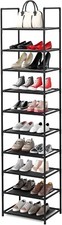10 Tier Shoe Rack, Tall Narrow Shoes Rack Storage Organizer 20-25 Pairs Boots