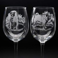 Pug Dog Crystal Wine Glass -