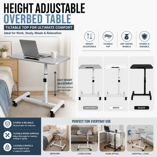 Height adjustable overbed - adjustable,