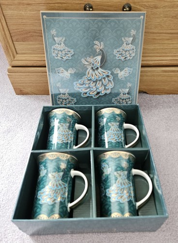 Nouveau peacock set mugs - nouveau,