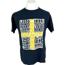 Leeds Rhinos T Shirt Medium Blue Rugby T Shirt Sports Tee Summer Outdoors