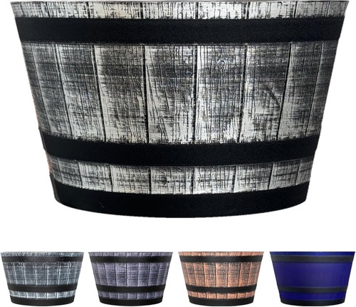 Large round barrel planter tub - barrel,