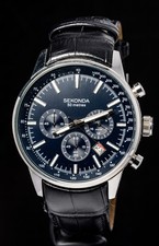 Sekonda Chronograph Black Dial Men's Quartz Watch -- Working, Ø43mm