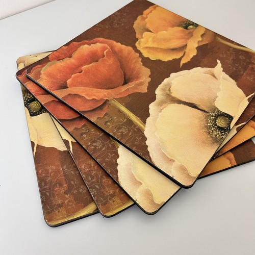 Set floral table mats - 4,
