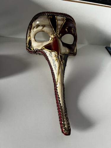 Red venetian long - venetian, mask