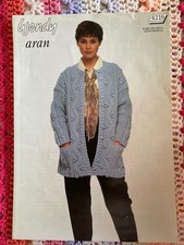 Ladies Wendy Aran Cardigan / Coat Knitting Pattern. Used 4219 