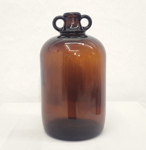 Large amber glass demijohn - glass,