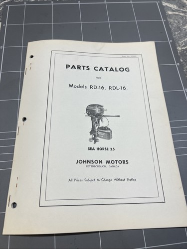 Vintage parts catalog johnson - parts,