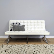 Contemporary White Leather &