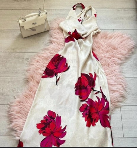 Zara floral print satin midi - zara,