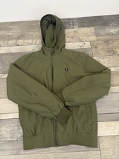 Fred Perry Bomber Jacket Small Khaki Hood