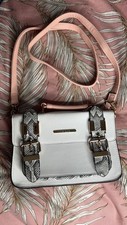River Island White Satchel Bag Snake Print Detail – NEW with Defect