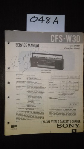 Sony cfs w30 stereo - sony,