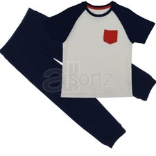 Boys UK Store 100% Cotton Red & White & Blue Short Sleeve Long Pyjamas M S L Age