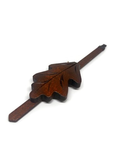 Cuckoo clock oak leaf wooden - cuckoo,
