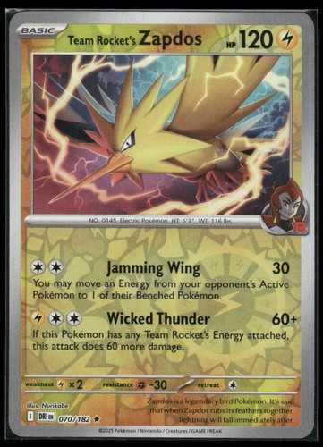 Team rocket zapdos 070 - rocket's, 070/182