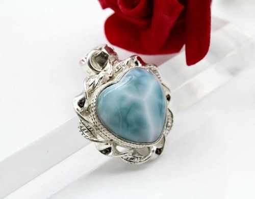 Natural larimar heart design - larimar,