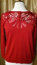 Leo Guy - Super Red/Embroidered ladies Jumper- Size 3 (Med) -Pre-owned/Used 