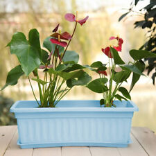 Window Box Plastic Planter Rectangle Herb Flower Grow Container Trough Plant Pot