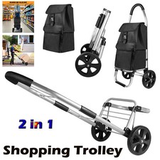 Lightweight 2 Wheel Shopping Trolley Foldable Hardwearing Portable Grocery Cart