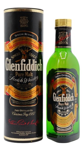Glenfiddich pure malt scotch - -,