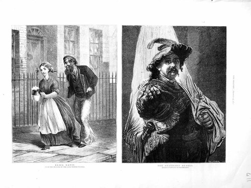 Old antique print 1872 eliza - old,