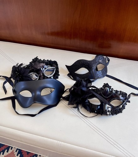 Black masquerade masks new set - black,