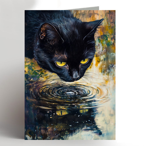 Cat birthday card handmade - birthday,