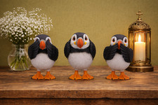 Set of 3 Wise Birds Ornaments