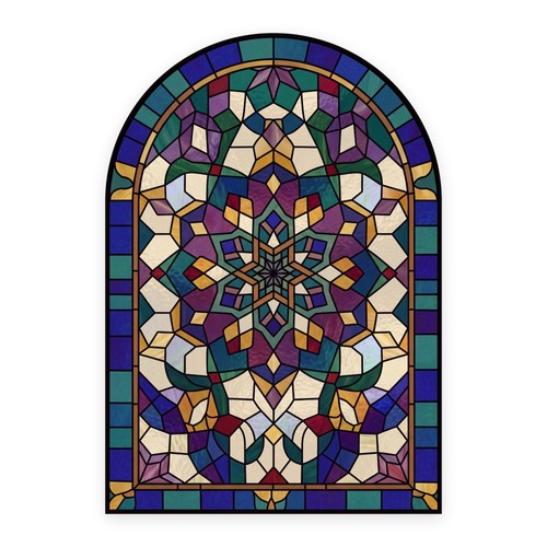 Amethyst star arch stained - amethyst,