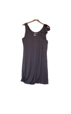 H&M Pleated Evening Party Dress Size 16 Grey 100% Polyester Sleeveless RRP £25