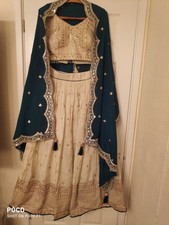 LEHENGA, CHOLI & DUPATTA - UK SIZE 10 - FULL LENGTH - HANDMADE