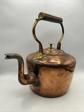 Copper AGA Range Cooker Teapot Kettle Heavy Vintage Antique Z9