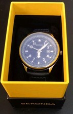 Sekonda 1462 Mens Watch Blue Dial.Leather Strap Blue Stitching