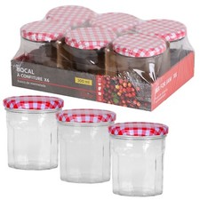 Glass Jam Jars Checkered Metal
