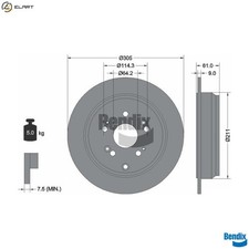 2x BRAKE DISC BDS1732 FOR