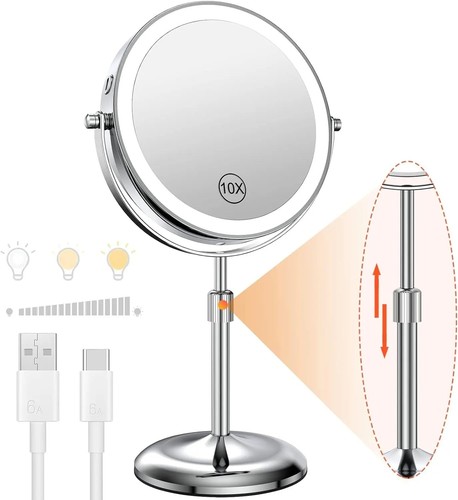 Standing makeup mirror with