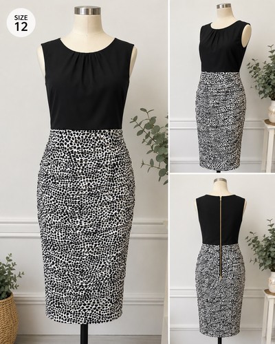Coast black white ruched - black,