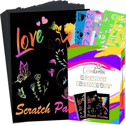 Rainbow scratch paper 50x - paper,