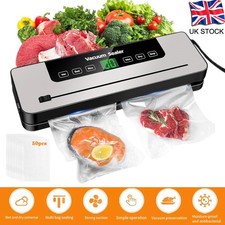 UK Vacuum Food Sealer Automatic Manual Vacum Sealer Dry Wet Pack Machine 50 Bag
