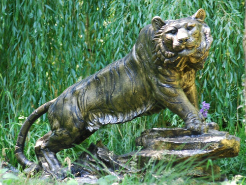 Tiger garden sculpture - garden,