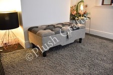 Handmade Patchwork Tweed Ottoman With Storage, Real Tweed Fabric, Brand New.